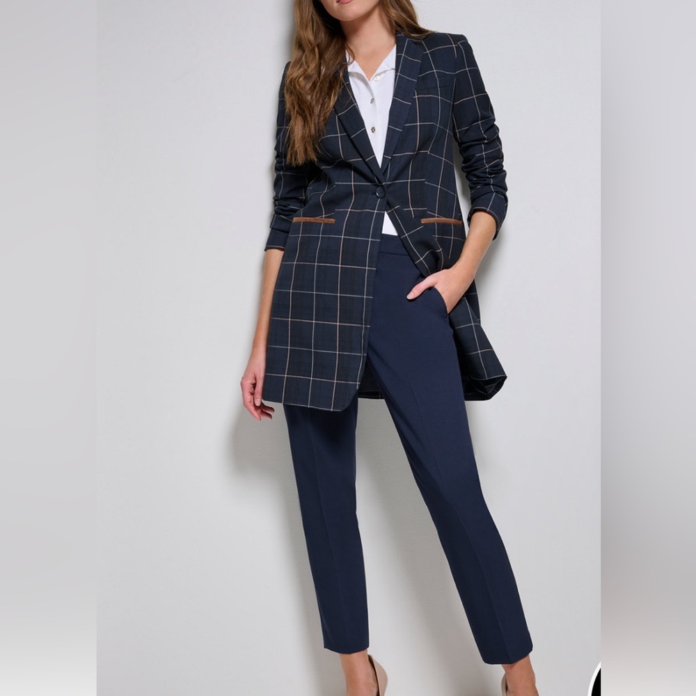 Tommy Hilfiger Button Blazer, & Sloane Slim-Leg Ankle Pants